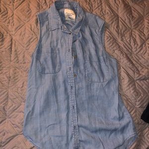 Button down sleeveless blouse